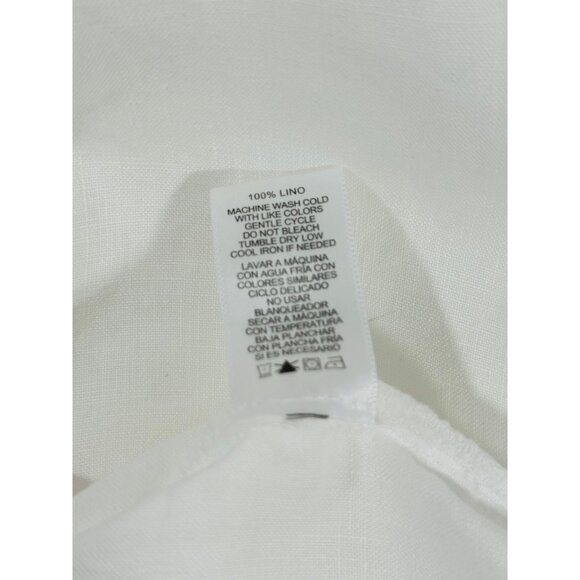 Company Ellen Tracy 100% Linen Womens XL White Tunic Top Gold Zipper Detail - Picture 12 of 14